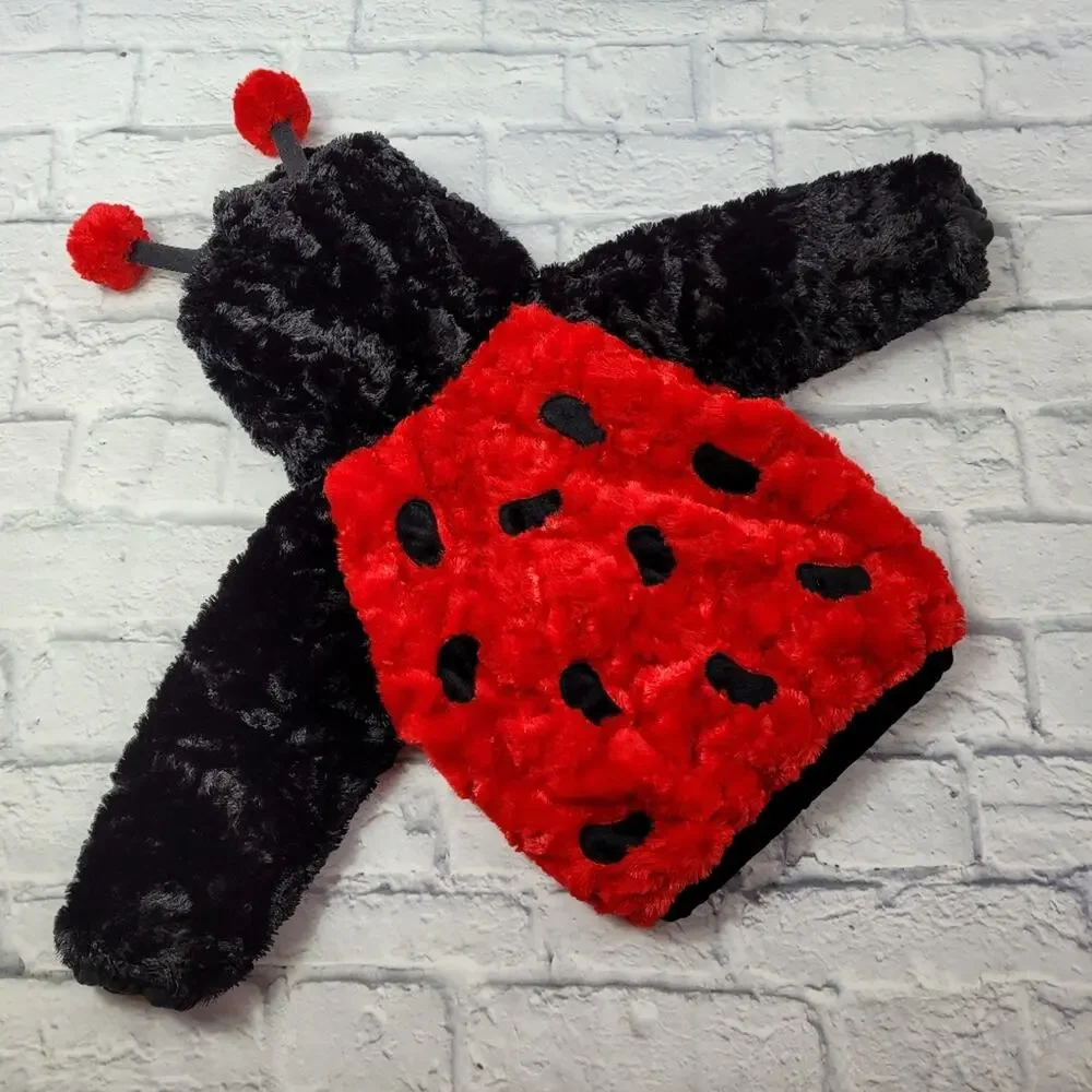 Adorably Cozy Faux Fur Ladybug Halloween Jacket Costume 24 months